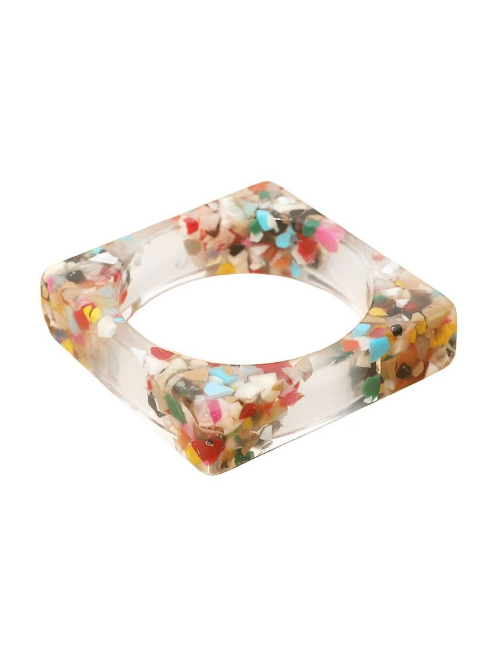 Tigerstars Geometric Resin Square Bangle Bracelet